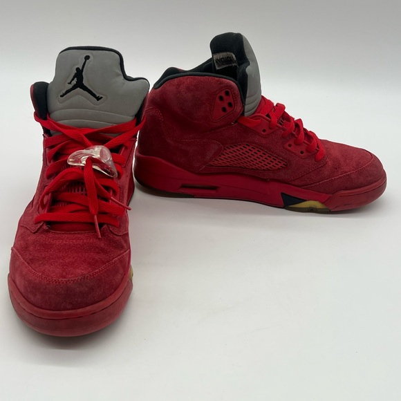 Nike Men’s Size 9.5 Air Jordan 5 Retro Red Suede Lace Up Sneaker 136027-602. - Picture 9 of 13